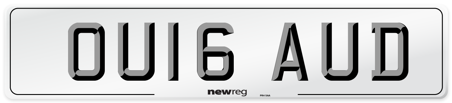 OU16 AUD Number Plate from New Reg
